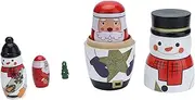 Unique Christmas Nesting Dolls Glossy Round Ornaments Festive Decor for Gifts Home Furnishings