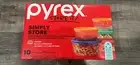 Pyrex 10-piece Glass Food Storage Container Set Assorted Colored Lids New