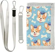 [Yoogain] Cartoon Cute Hat animal Dog Bone Motifs card holder wallet for men for travel pop travel wallet for men with lanyard, cartoon cute hat animal dog bone motifs,, 1 size, Fashion