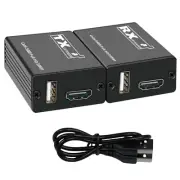 30M USB KVM HDMI Extender Adapter RJ45 Cat6 Ethernet Network Cable Accessories