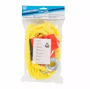 2 Tonne Elasticated Tow Rope 4m X 14mm Silverline Heavy Duty Forged Hooks