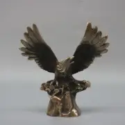 350g Ancient Chinese Handcrafted Brass Exquisite eagle statues gift s60