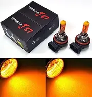 Formula-J87 Halogen Orange Amber 2000K Headlight DRL Fog Light Bulb Replacement Upgrade Stock Lamp (Pack of 2) (H16 64219 19W)