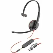 HP Poly 8X227A6 Blackwire 3215 Monaural USB-C Headset + 3.5mm Plug + USB-C/A