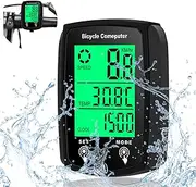 SULIVES Bike Computer - 19 Functions IP54 Waterproof - GPS Speedometer, Backlit Touch Screen - Cycling Computers - Universal Cycle Computer for Bikes
