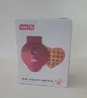 Dash Heart Mini 4" Non Stick Waffle Maker Red 350 Watt NIB