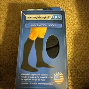 QCS Men's Support Socks 15-20mmHg (Black) X-Large