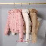 秋冬新款素面羽絨外套小個子加厚保暖連帽棉服內刷毛毛毛外韓版連帽鋪棉外套防風大衣冬天外套保暖外套棉服絨毛厚外套學生外套