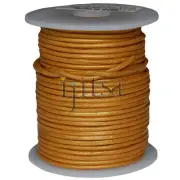 2mm round gold genuine leather cord 5 yards section (spool is not included)