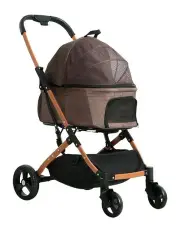[i.Pet] Large Foldable Pet Stroller in Brown