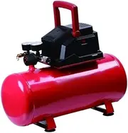 Hyper Tough 3 Gallon Oil-Free Air Compressor Portable - 100PSI Pancake Compressor for Tires, Inflator for Car Tires, Bikes, Sports Equipment - Compatible for Air Tools, Quick Connect Nozzle (Red)