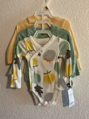 NWT ~ Newborn Carter’s Baby 3 Long Sleeve Outfits ~ Yellow, Green, Multi Colors