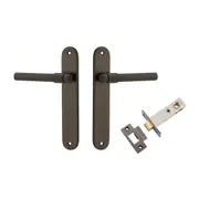 Iver Helsinki Door Lever Handle on Oval Backplate Passage Kit
