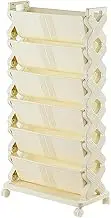 vegetable storage rack， Rolling Book Cart, Movable Bookshelf, Large Capacity, Rotatable, Removable Plastic, Practical Rolling Organizer, Mobile Bookshelf File Cart
