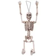 Fun World Posable Skeleton Jointed Limbs Halloween 14.5" Decoration Prop, Bei...