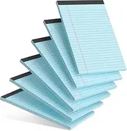AILZFEI 6pcs Small Note Pad 5x8 College Ruled Blue Legal Pads Paper Notepads 6 Pack Clear Print Writing Pads 5 x 8 Legal Pads Perforated Narrow Ruled Pads of Paper Blue