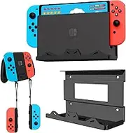 BracNova Switch Wall Mount, Switch Wall Holder for Nintendo Switch Game Wall Mount for Nintendo Switch and OLED,Metal Controller Wall Mounting Bracket with Hanging Hooks for Joy-Con,Holder Accessories
