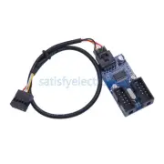 9P USB Header Male 1 to 2 Female Extension Splitter Cable Connector Adapter