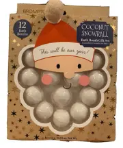 Brompton & Langley COCONUT SNOWBALL Luxe Bath Bomb Gift Set 12 PC NIB NEW