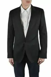 Dolce & Gabbana Men's Dark Gray Wool Silk One Button Blazer Size US 38 IT 48
