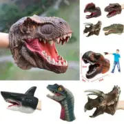 Simulated Rubber Soft Dinosaur Hand Puppet Dino Raptor Head Fun Toys Kids Gift