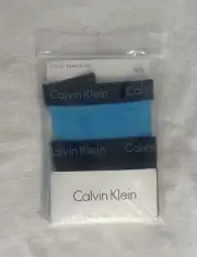Calvin Klein Boys Boxer Briefs M 8/10 Blue And Black NWT