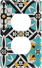 Bohemian Blue Vintage Flowers Decorative switch plate unique light switch covers wall plate tapa para interruptor de luz 4.53" x 2.76" Toggle Switch