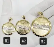 10k Last Supper Pendant , Brand New Real 10kt Gold 2tone Diamond cut Bail 3m/8m