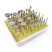 50pc Diamond Burr Bit Set for Rotary Tool (Multiple Grit Sizes)