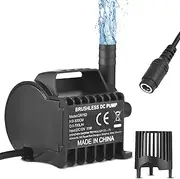 Labymos Submersible 12V Water Pump Electric 700L/H Small Fountain Pump with Max 9.8ft Lift, 6.5ft DC Female Plug and Suction Cup Base, Portable Mini Pump for Fish Tank, Pond, Aquarium, Pet Drinking