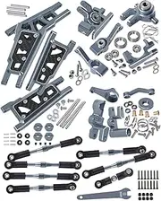 RCMYou Upgrades Part for 1/10 Slash/Rustler/Stampede/Hoss 4x4 VXL 4wd,Alloy Turnbuckles Camber Links,Caster Block,Steering Blocks,Rear Stub Axle Carriers,Steering Bellcranks,Suspension Arm,Titanium