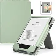 YAVIV Case with Stand for for 6" Kindle (2024 & 2022, 11th Gen) – PU Leather Smart Cover with Auto Sleep/Wake & Hand Strap for Kindle 2024, Sage