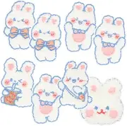 Homoyoyo 8Pcs Rabbit Embroidered Patches for Clothes Multifunctional Repairing Back Patches DIY Decor for Bags Hats and Apparel Mixed Styles