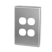 Clipsal C2034C-BA - 4 Gang Brushed Aluminium Cover (Classic Series)