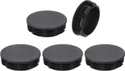 uxcell 5 Pcs Round Plastic Plug, Black Tubing End Cap Plugs, 80mm(3.15 Inch) Furniture Leg Pipe Insert, Glide Protection for Chair, Sofa, Table, Shelf