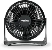FanFair Mini High Velocity Personal Fan 4 Inch Fan Quiet Cooling, Tilt Up and Down Floor Fans Safe for Bedroom, Home or Office Use, Black