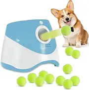 Dog Ball Thrower Launcher,Automatic Ball Launcher for Dogs with 12 Tennis Balls,Thrower Distance 3-9M(10-30ft), Interactive Dog Fetch Machine for Small Dogs Indoor/Outdoor Playing