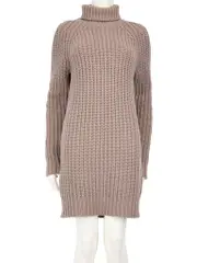 Mauve Cashmere Turtleneck Knit Dress