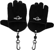 VICASKY 2Pcs Fireproof Bbq Gloves Heat Resistant Design for Grilling and Fishing Puncture with Magnet Release for Outdoor Cooking and Handling Black