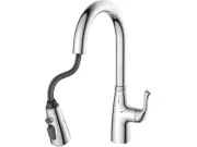 Amazon Basics Kitchen Faucet, Pull-Down Sink with Fast Mount, Chrome