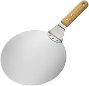 Steel Pizza Peel Metal Round Pizza Paddle Pizza Spatula with Wood Pie Server Pizza Tray Handle P Lifter Pizza Cake