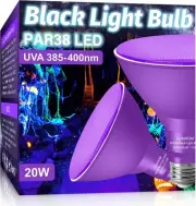 2 Pack Par38 Black Light Bulbs Outdoor,20W Flood 2 Pack, Uv