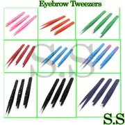 Eyebrow Tweezers Hair Tweezers Slanted Straight Pointy Set Of 3