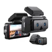 3 Channel WiFi Dash Cam Front and Rear,4" IPS Touchscreen Dash Camera for Car...