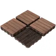 Yaheetech 11pcs Tiles Patio Deck Tiles Interlocking Wood Patio Tiles Patio Ga...