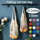 Reusable Grocery Produce Bags Cotton Mesh String Net Tote Bag Fruit Vegetabl ZS