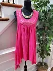 Ashley Stewart Womens Pink Rayon Scoop Neck Sleeveless Pleated Blouse Size 14/16