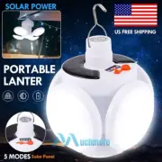Waterproof Solar LED Camping Lantern USB Rechargeable Tent Light Lamp 5 Modes