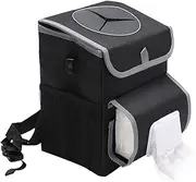 DAOFU Car Trash Bag with Tissue Holder, Waterproof, 3 Gallon, Black