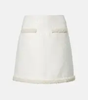 [Self-Portrait] Self-Portrait Faux pearl-trimmed bouclé miniskirt AU 4 white